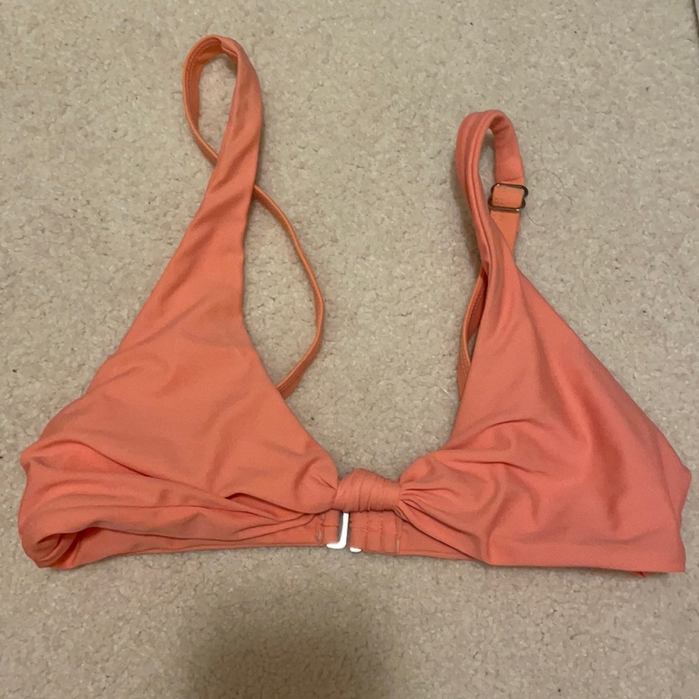 Coral Tularosa knot bikini top